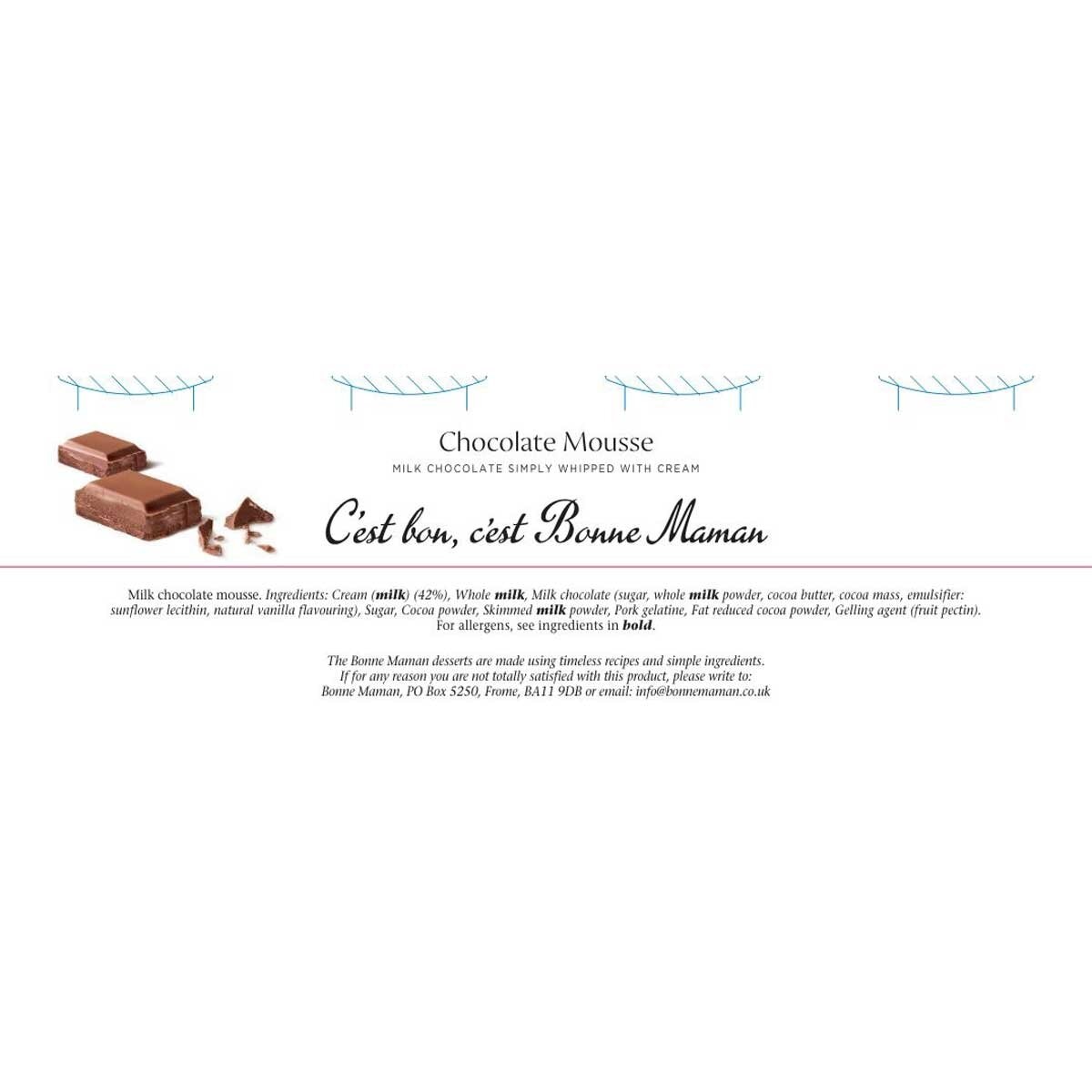 Bonne Maman Chocolate Mousse, 8 x 70g