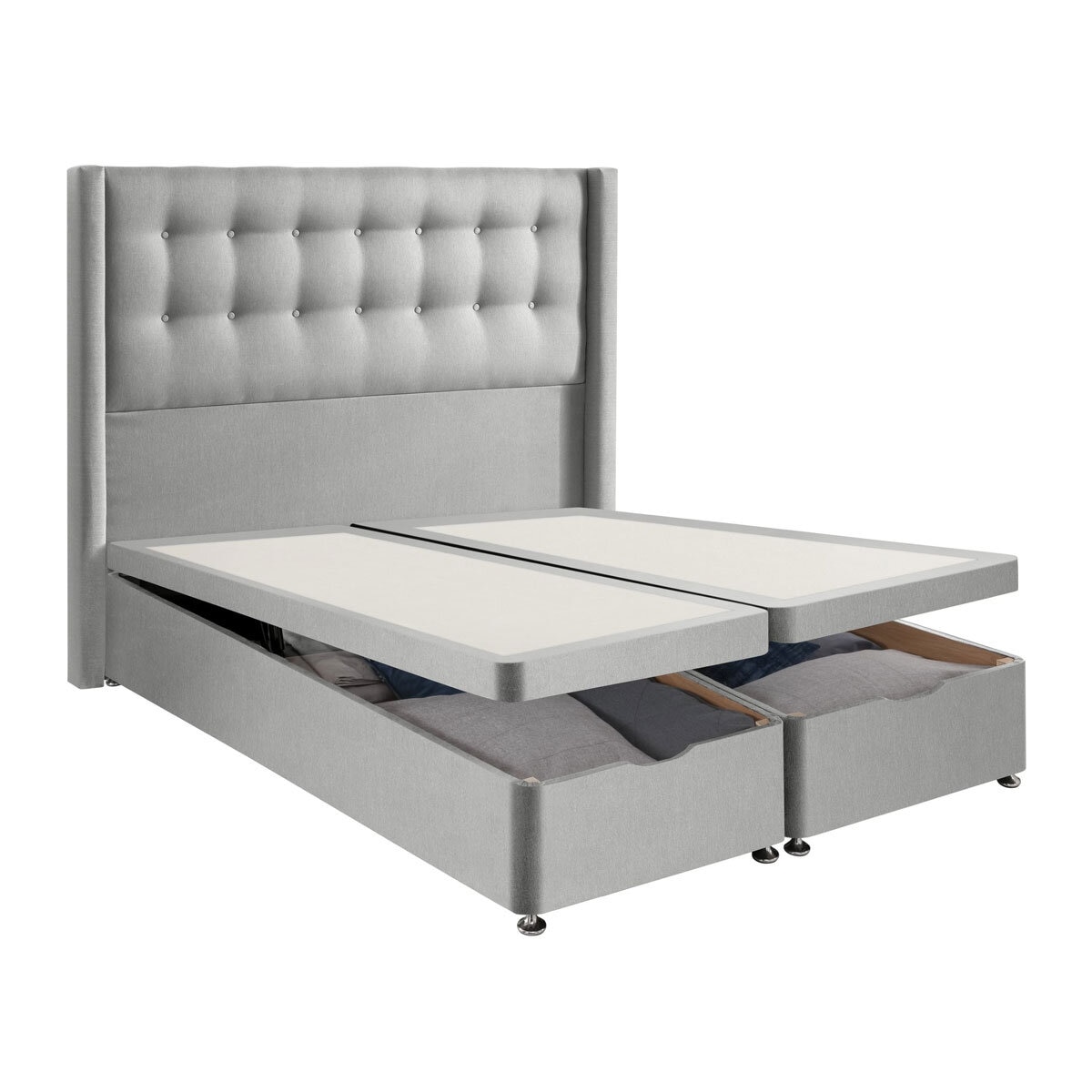 Silentnight Woven Full ottoman divan in dove grey