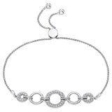 0.40ctw Round Brilliant Cut Diamond Bolo Bracelet, 14ct White Gold