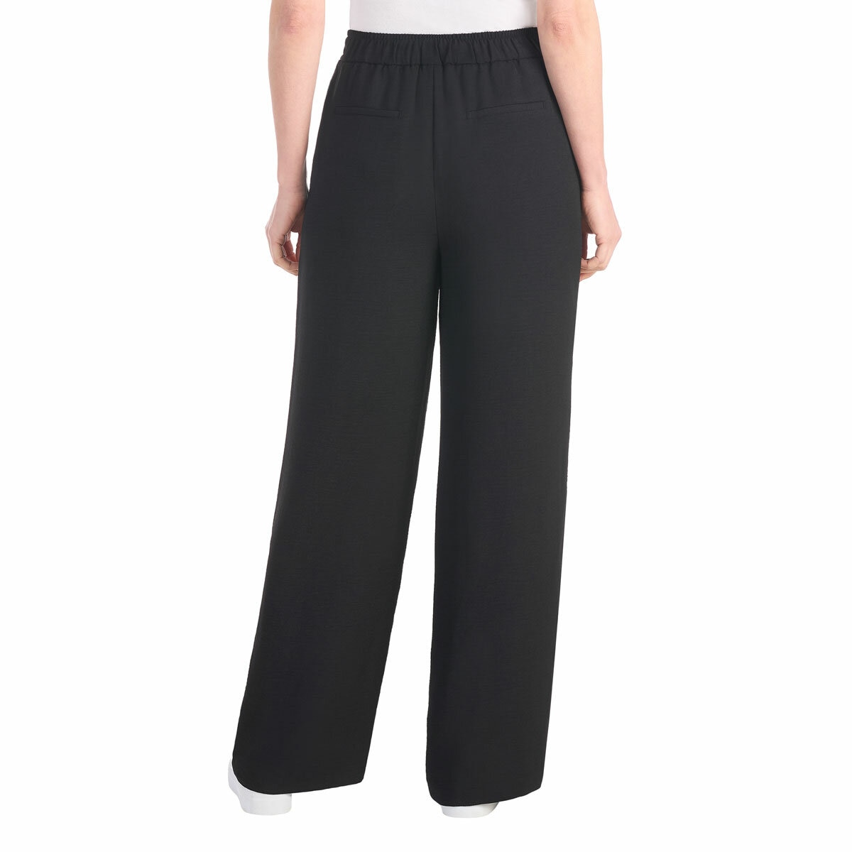 Hilary Radley Crinkle Wide Leg Pant in Black