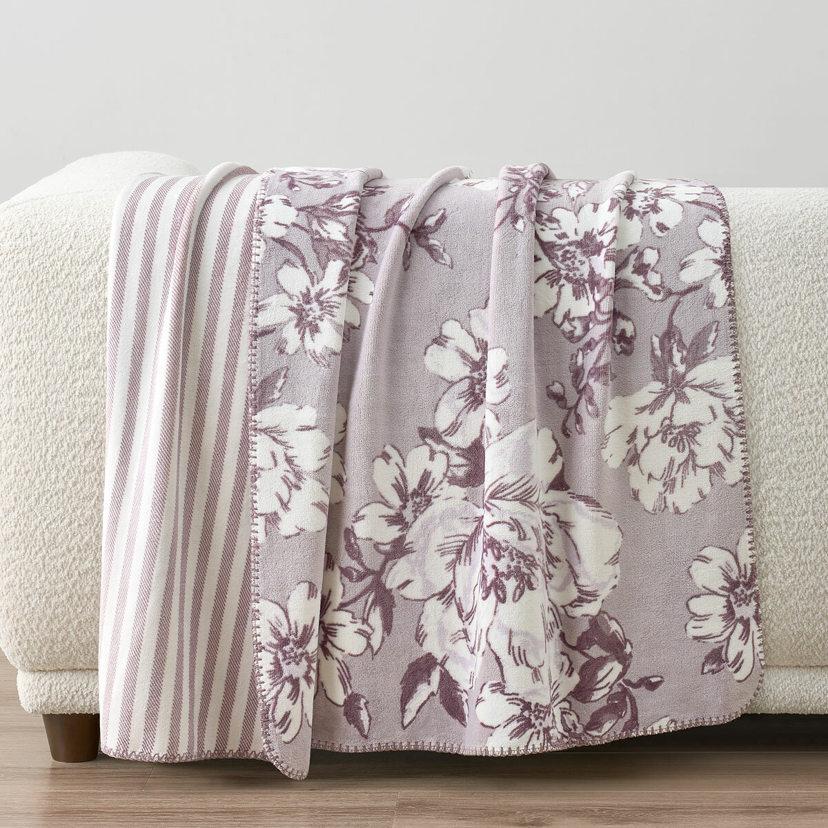 Casual Living Reversible Purple Plush Throw, 127 x 177 cm