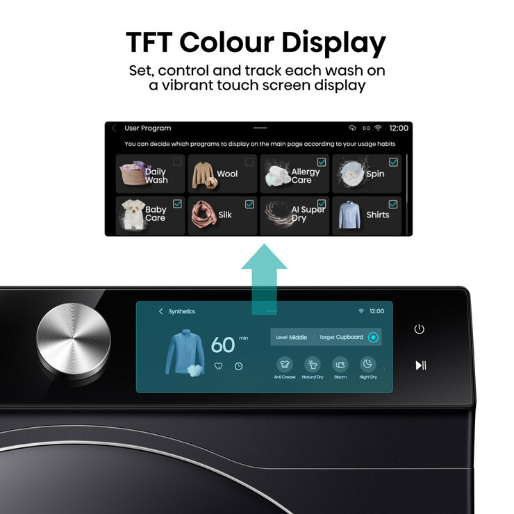 Hisense DH7S107BB, 10kg Heat Pump Tumble Dryer A+++ Rating in Black