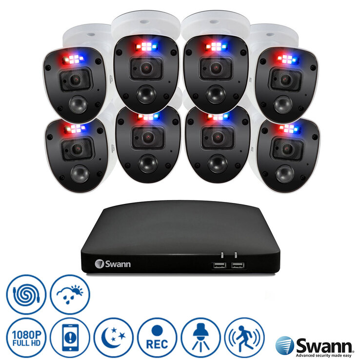 Swann 16 Channel 1TB DVR Recorder with 8 x 1080p Full HD Enforcer ...
