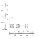 1.00ctw Round Brilliant Cut Diamond Solitaire Stud Earrings, 18ct White Gold
