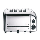 Dualit Classic 4 Slot Toaster With Sandwich Cage, Polished Stainless Steel 40590