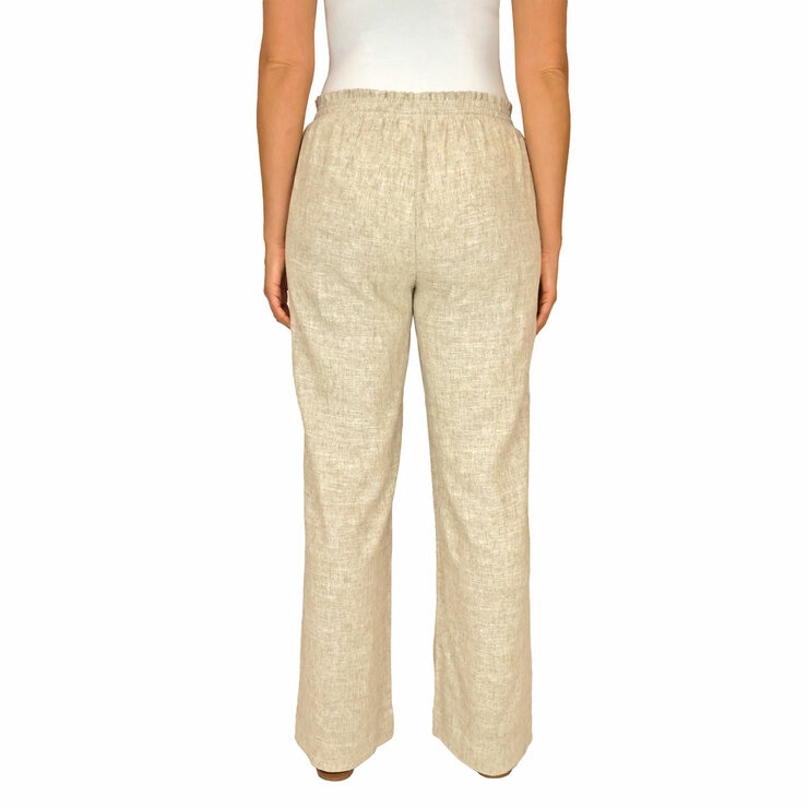 Briggs Ladies Linen Pant in Tan