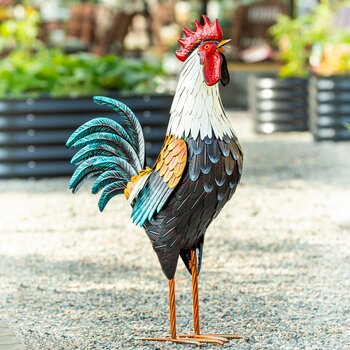 35" (90cm) Metal Farmhouse Rooster 