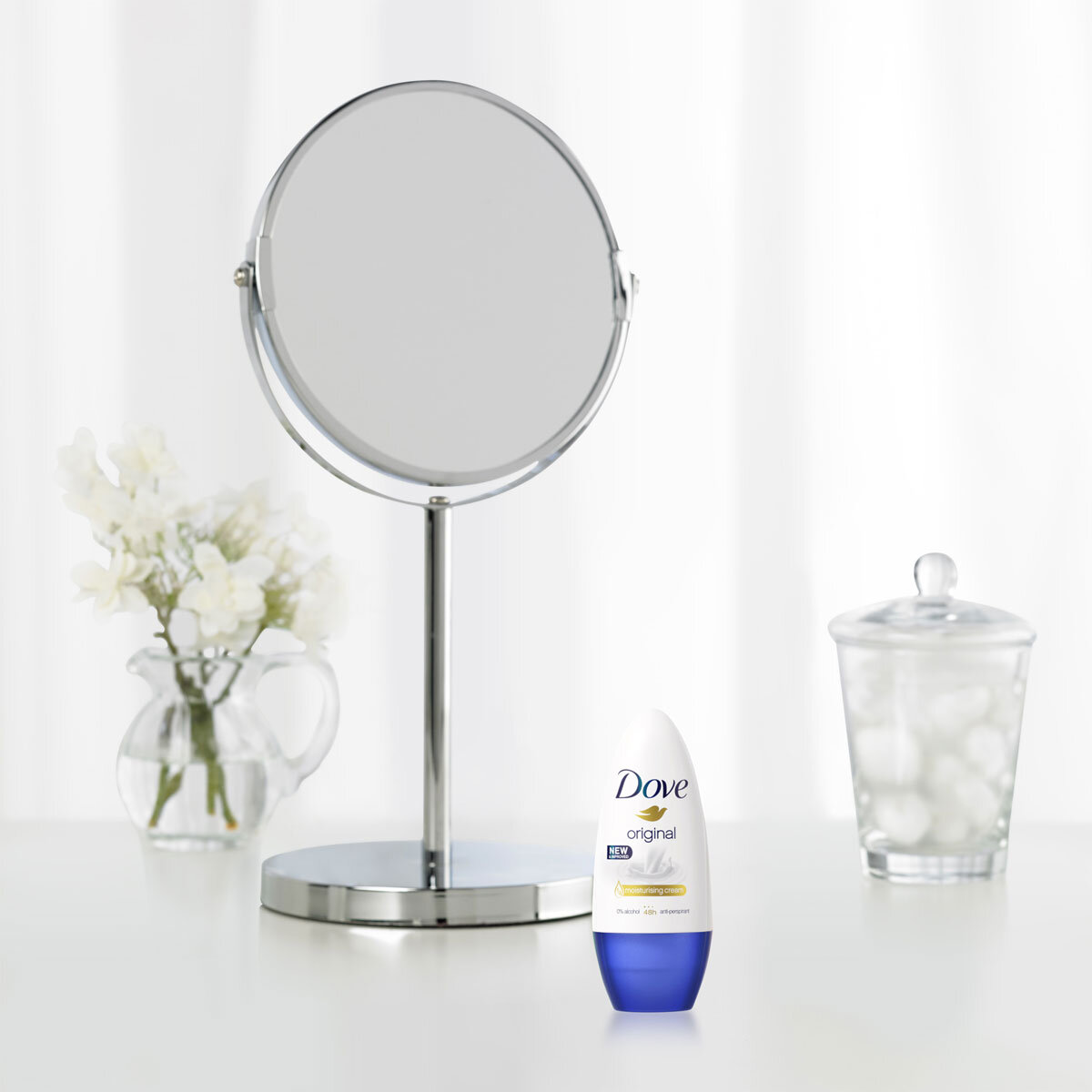 Lifestyle image of deodrant with the mirror