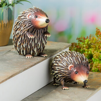 Evergreen Metal Hedgehogs, 2 Pack 