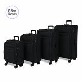 Rock Vitality Softshell Suitcase 4pc set in Black