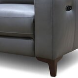 Colby Dark Grey Leather Armchair with Power Footrest