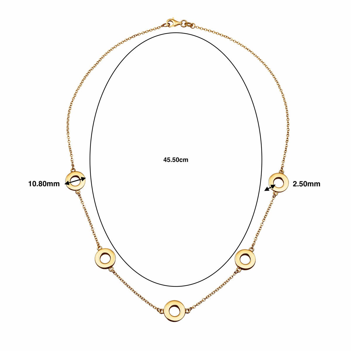 14ct Yellow Gold Love Circles Necklace 14ct Yellow Gold Love Circles Necklace
