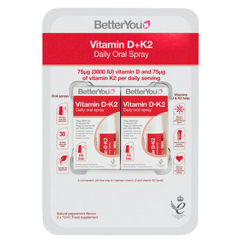 BetterYou Vitamin D + K2 Oral Spray, 2 x 12ml