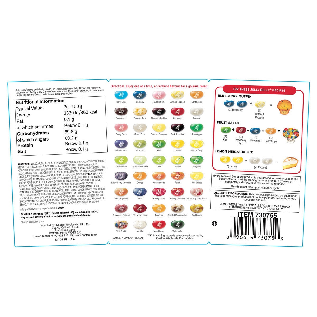 Kirkland Signature Jelly Belly Original Gourmet Jelly Beans, 1.8kg