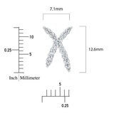 0.34ctw Round Brilliant Cut Diamond X-Shape Earring, 14ct White Gold