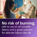 Image of Philips Handheld Steamer stating no risk of burning