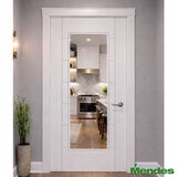 Mendes Internal Prefinished Internal Door - White Primed Corsica Glazed in 3 Sizes