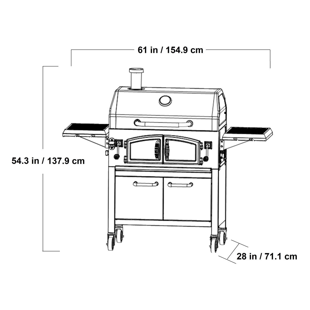 Duro 32" (81cm) Charcoal Barbecue Grill Wagon
