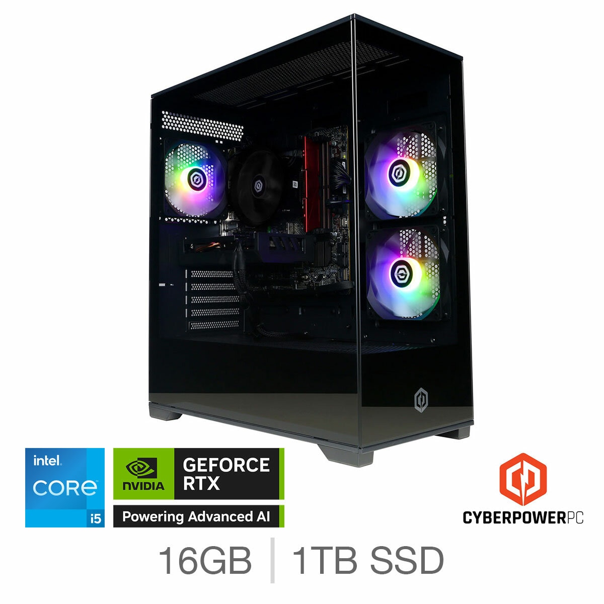 CyberPower, Intel Core i5, 16GB RAM, 1TB SSD NVIDIA GeForce RTX 5060 Ti, Gaming Desktop PC