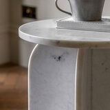 Gallery Amalfi White Marble Side Table