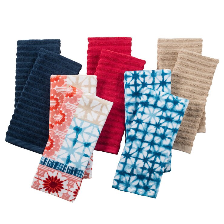 Town & Country Living 10 Piece 100 Cotton Kitchen Towel Set, Circle