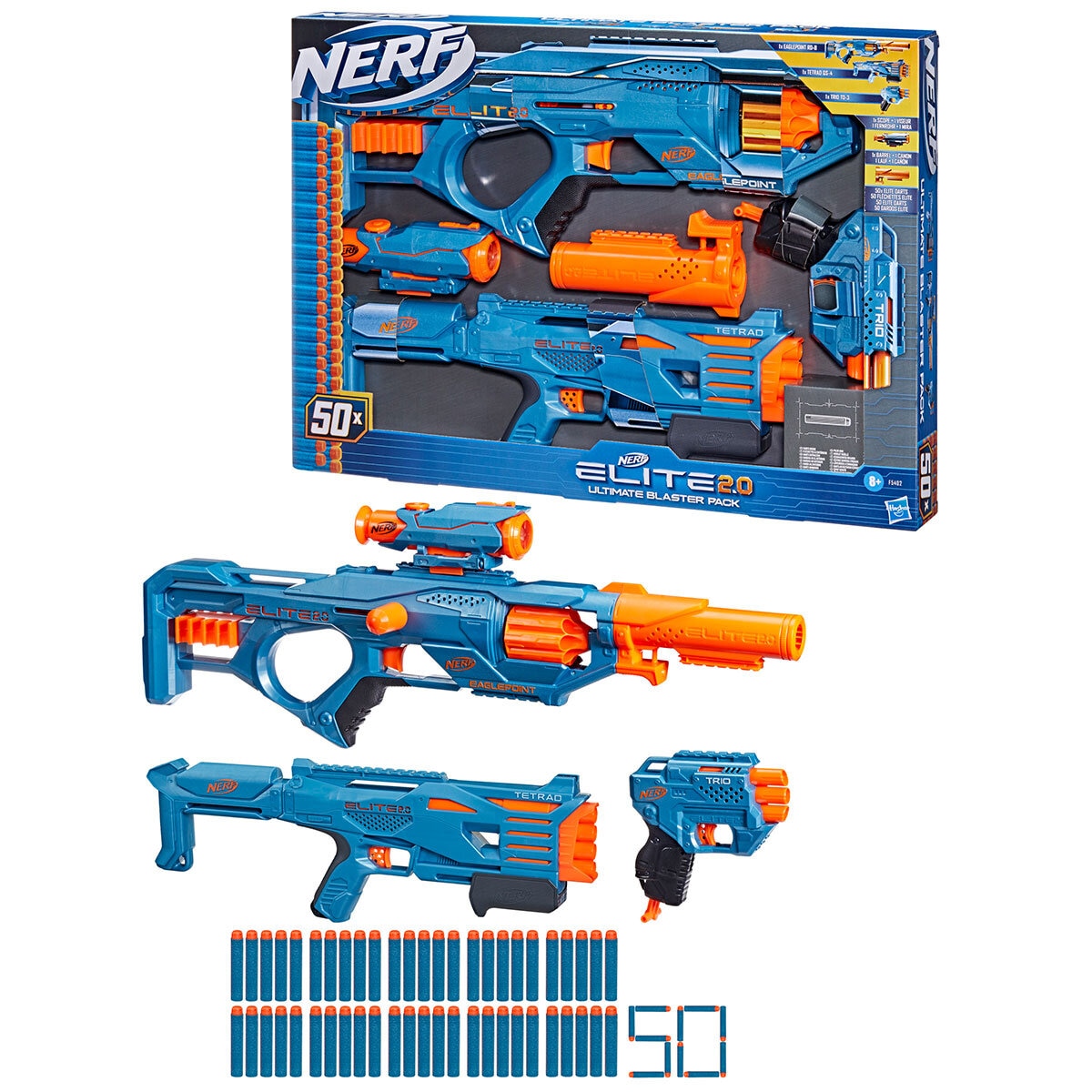 Nerf Elite Ultimate Blaster 3 Pack with 50 Darts (8 Years+)