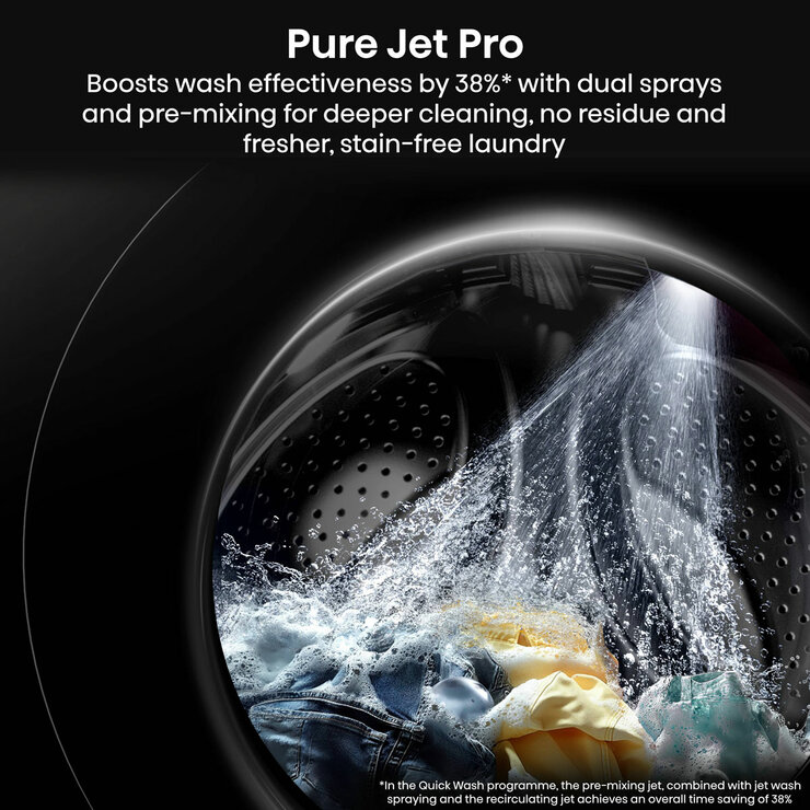 Hisense KitchenFit 5i Series WD5I1045BWQ, 10.5kg / 6kg Washer Dryer, D Rated in White