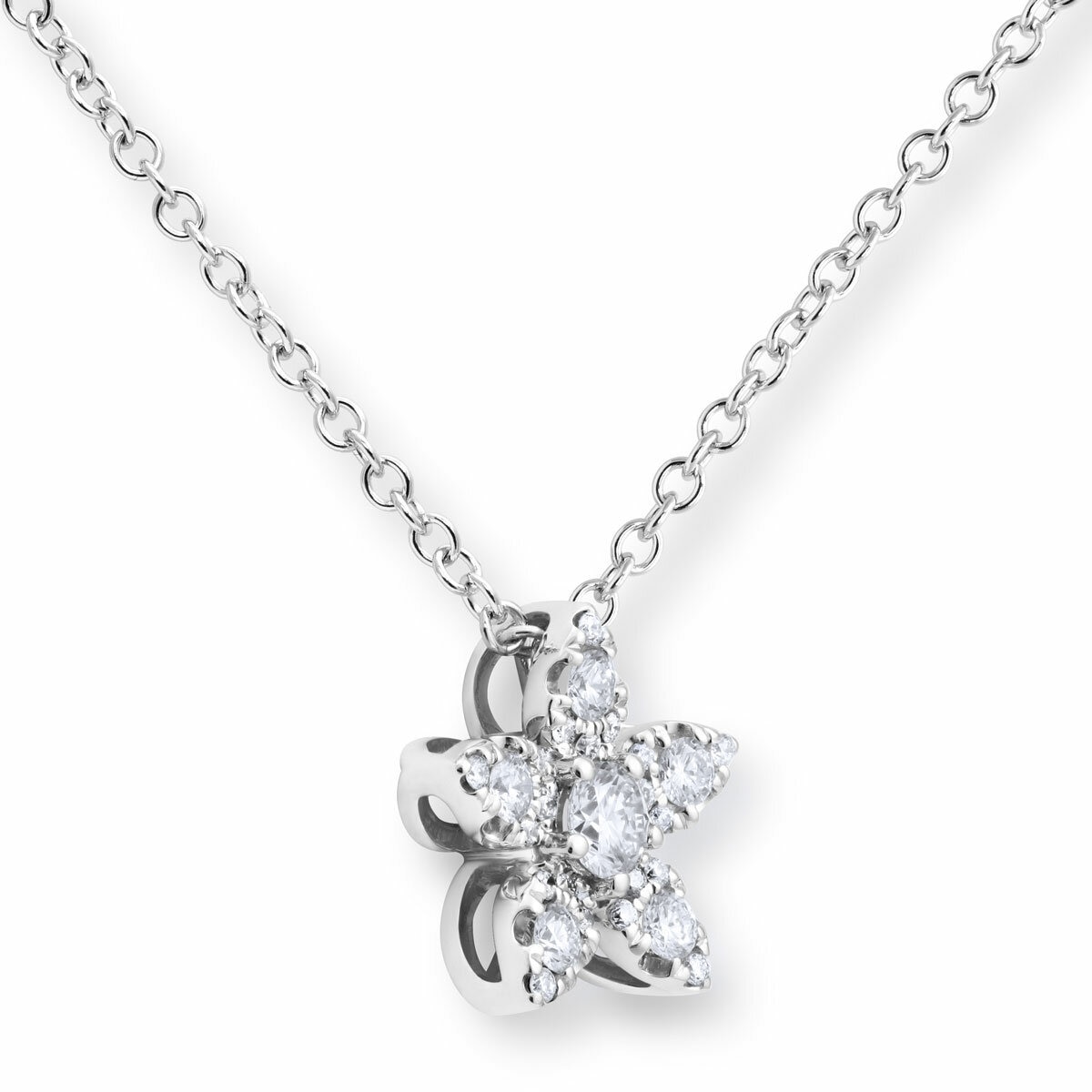 0.34ctw Round Brilliant Cut Diamond Pendant, 18ct White Gold