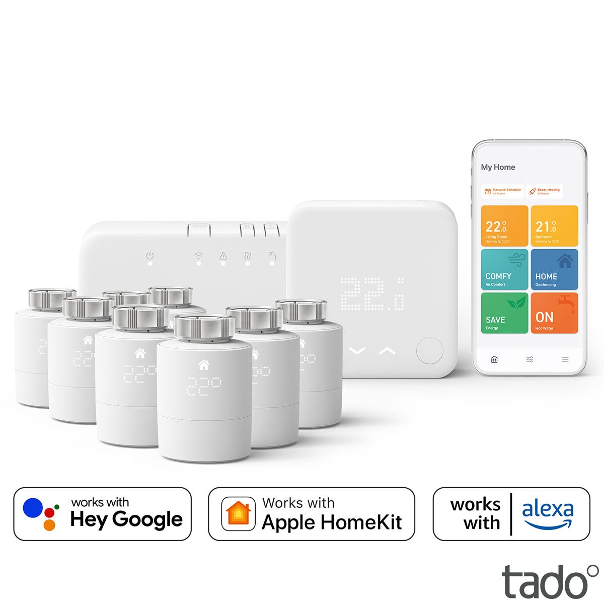 tado° Whole Home Bundle - Wireless Starter Kit with 8 x Universal Smart  Radiator Thermostats