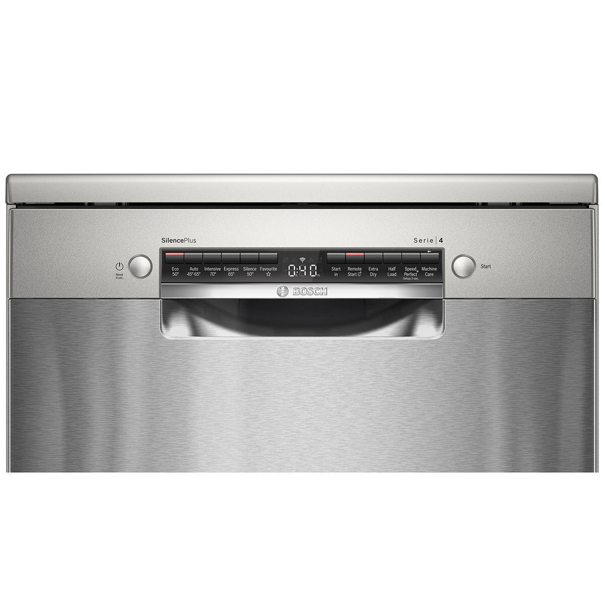 Bosch SMS4HMI00G Series 4 Freestanding Dishwasher, D Rated in Inox