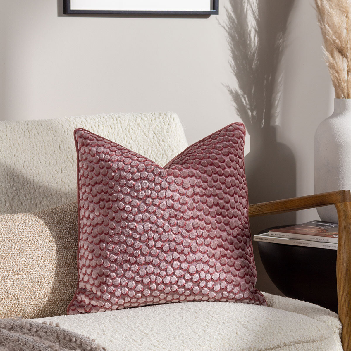 Furn Lanzo Velvet Feather Fill Cushion 2 Pack in 3 colours, 45 x 45 cm