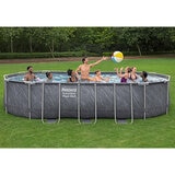 Bestway 20ft x 12ft Platinum Series Power Steel Oval Frame Pool with Sand Filter Pump and Solar Powered Pool Pad