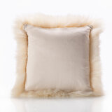 Bowron Long Wool Sheepskin Single Sided Cushion, 35 x 35cm in Champagne