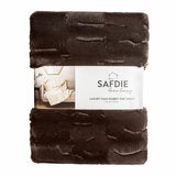 Safdie Luxury Faux Rabbit Fur Brown Throw, 127 x 178 cm