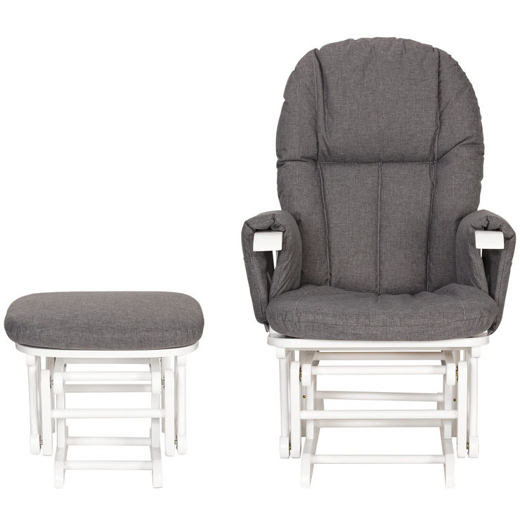 Tutti Bambini Daisy Glider Chair in Grey with White Wood Costco UK