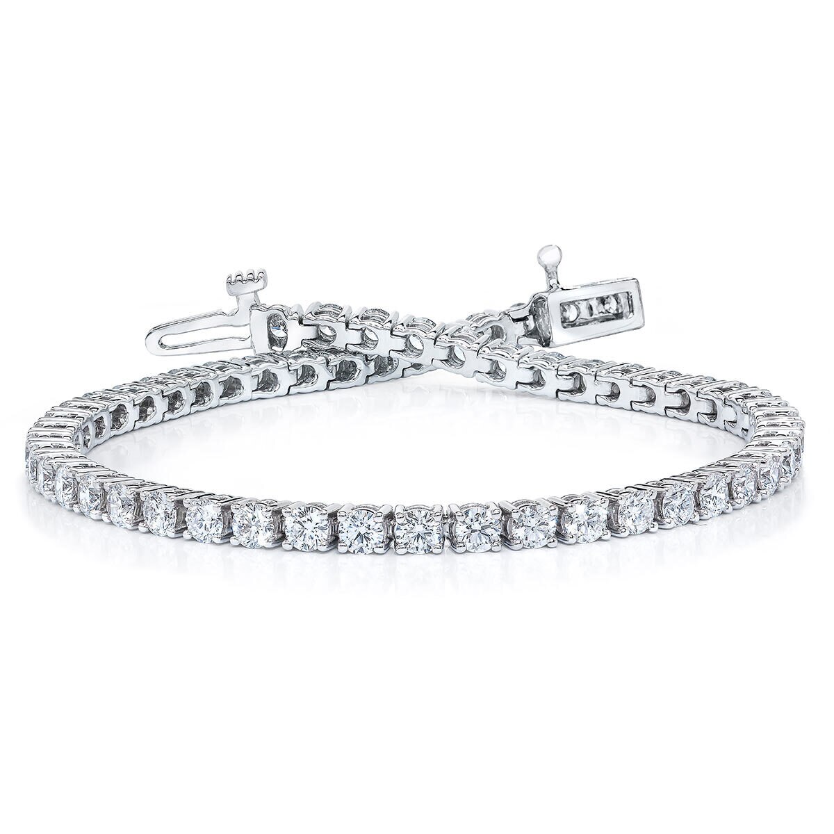 4.00ctw Round Brilliant Cut Diamond Tennis Bracelet, 18ct White Gold