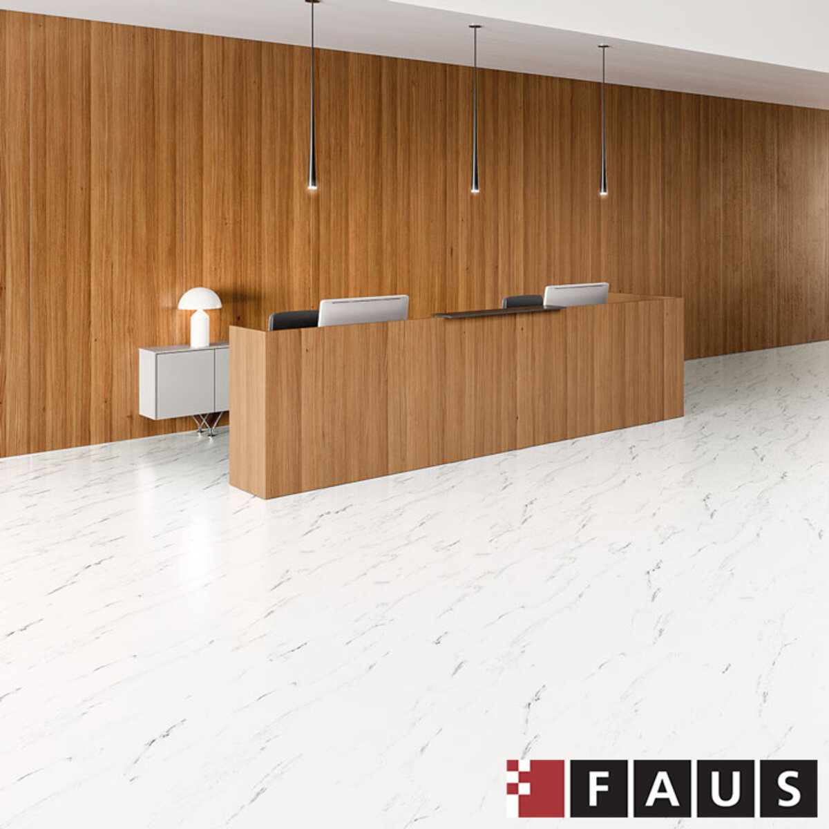 Faus White Marble Effect 8mm AC6 Laminate Flooring Planks- 2.13m² Per Pack