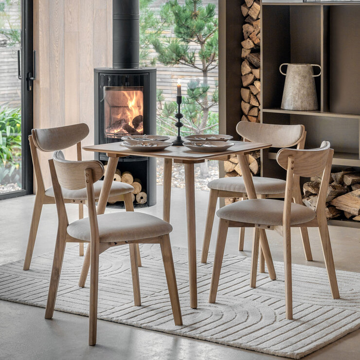 Gallery Hatfield Natural Square Dining Table, Seats 4 Gallery Hatfield Natural Square Dining Table, Seats 4