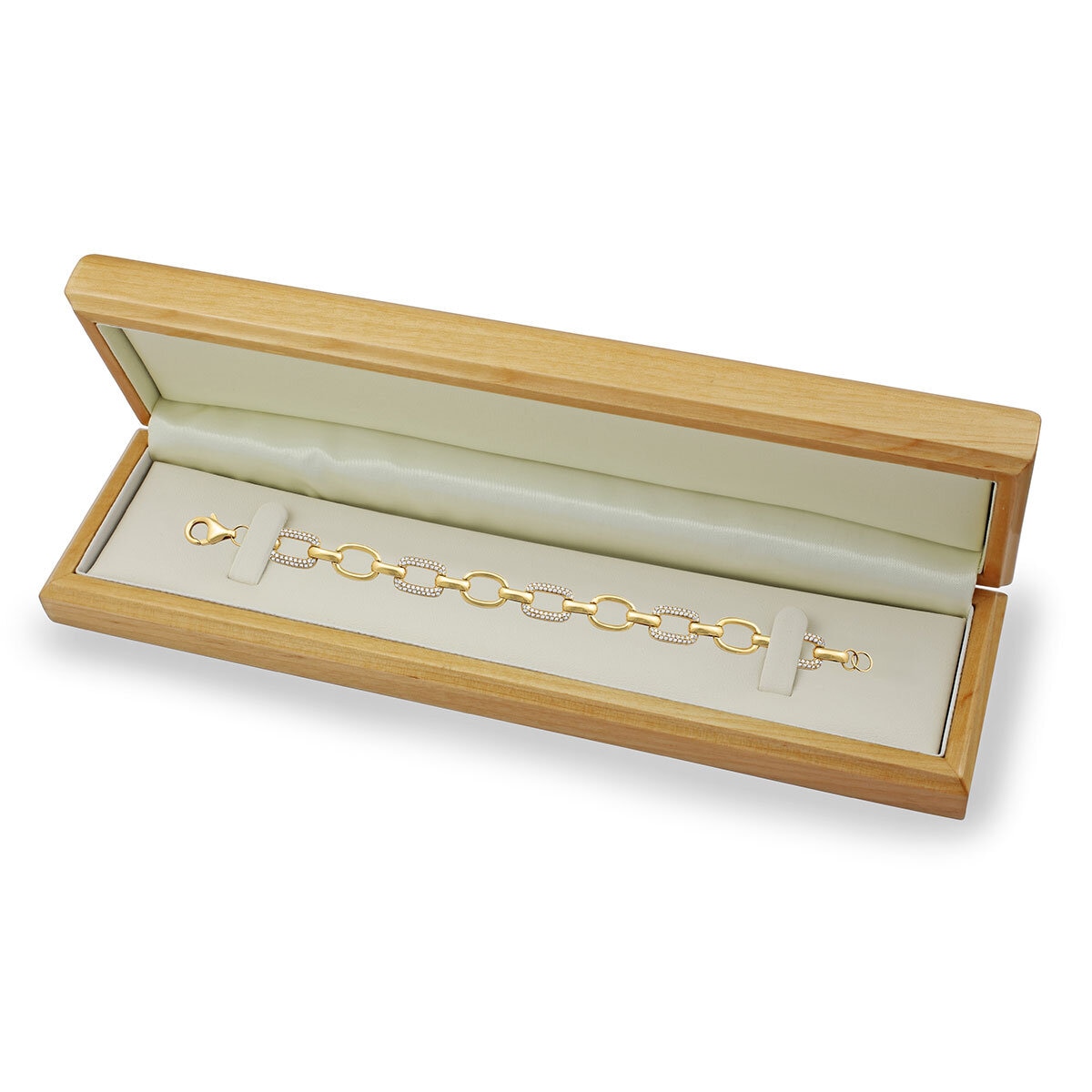 1.06ctw Round Brilliant Cut Diamond Paperclip Bracelet, 14ct Yellow Gold