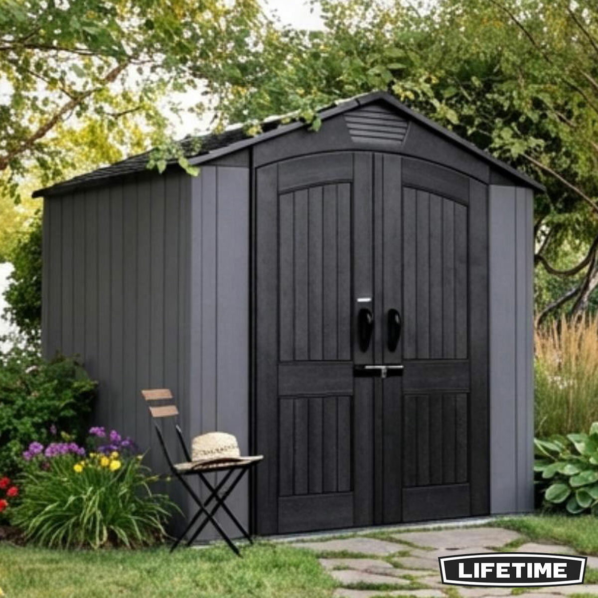 Lifetime 7ft x 7ft (2.1 x 2.1m) Outdoor Storage Shed - Model 60527 Lifetime 7ft x 7ft (2.1 x 2.1m) Outdoor Storage Shed - Model 60527