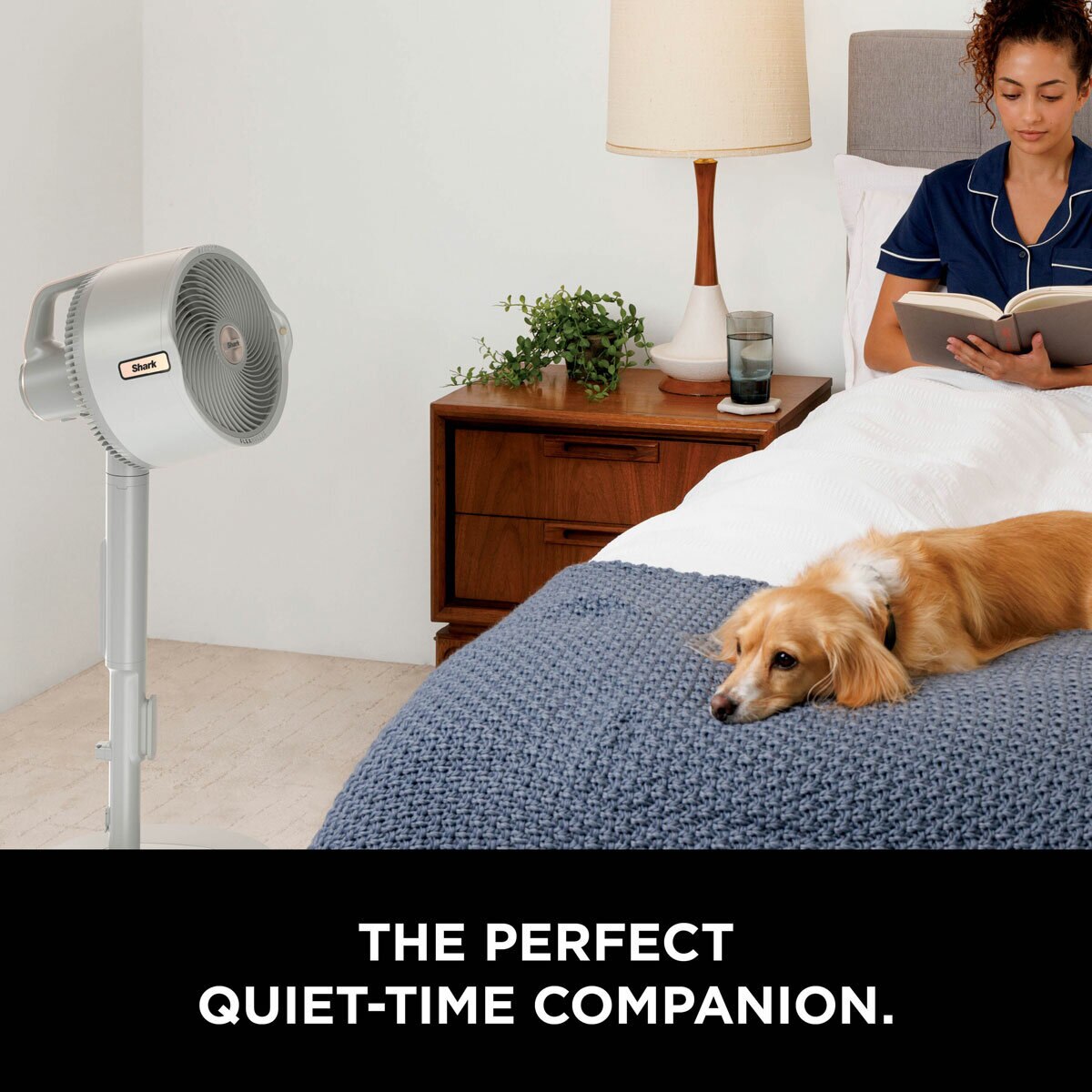 Lifestyle image of  Shark FlexBreeze Pro Mist Indoor & Outdoor Fan & Outdoor Misting System used in bedroom