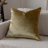 Paoletti Luxe Gold Velvet Feather Fill Cushion 2 Pack, 55 x 55 cm