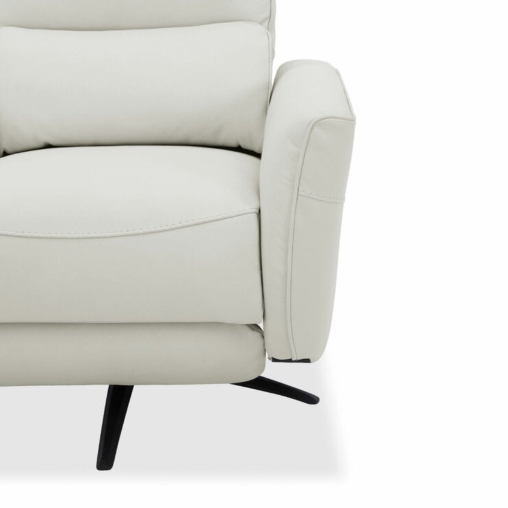 Aiden & Ivy Elton Cream Leather Manual Reclining Chair Aiden & Ivy Elton Cream Leather Manual Reclining Chair