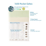Sealy 1400 Pocket Hybrid Geltex Mattress & Divan in Pebble, Single
