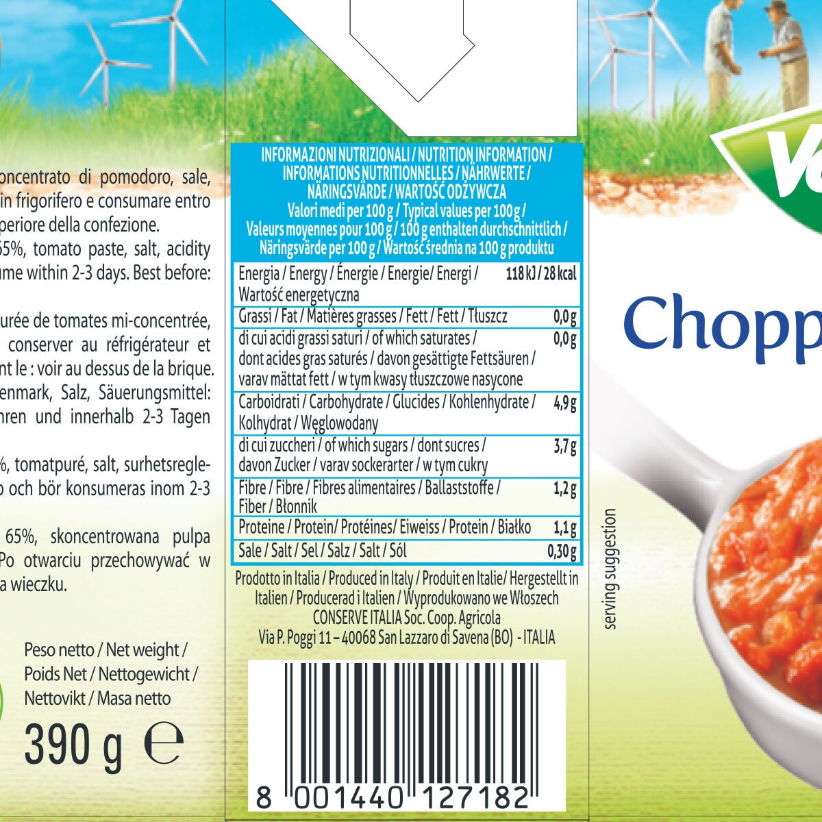 Valfrutta Chopped Tomatoes, 16 x 390g Costco UK