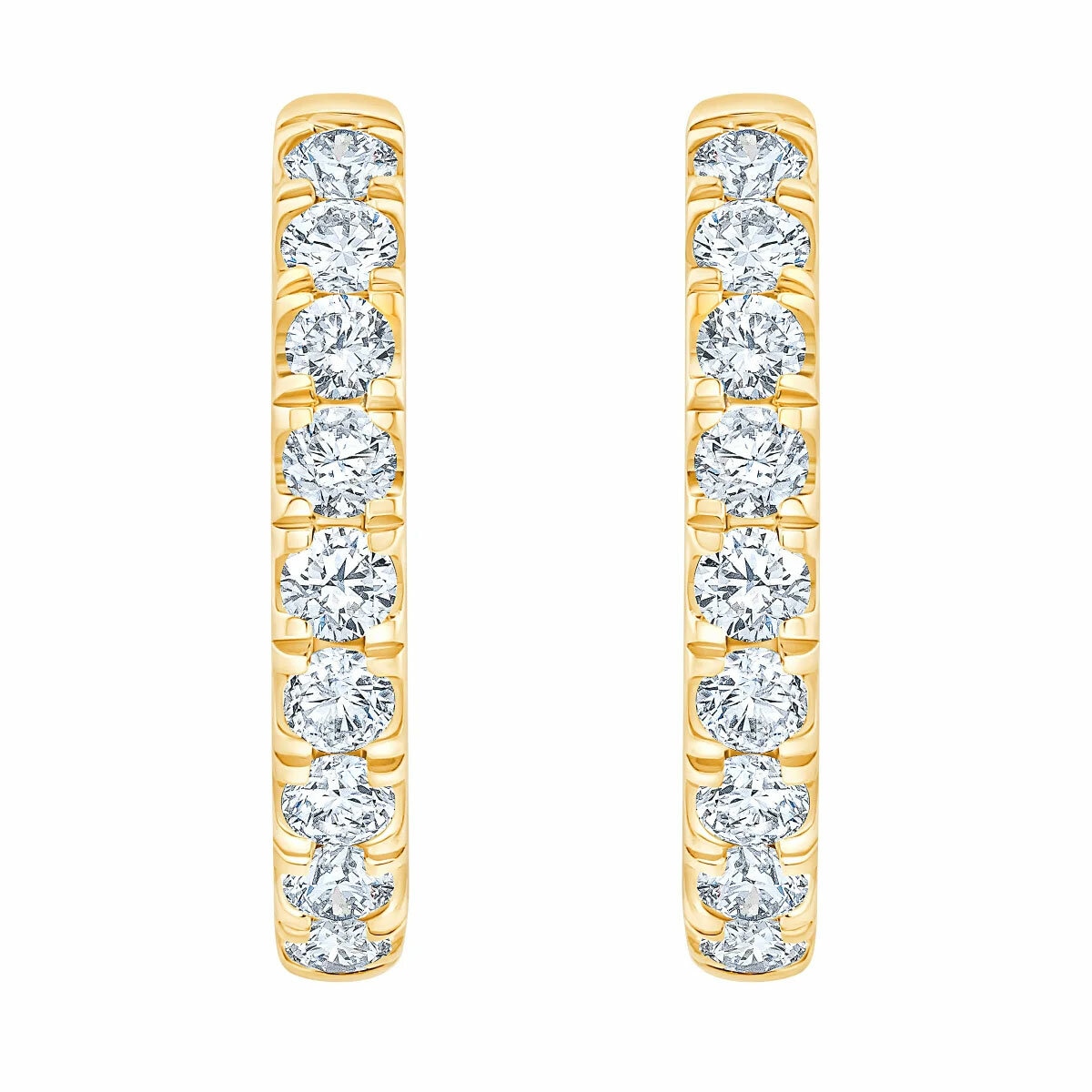 0.50ctw Round Brilliant Cut Diamond Hoop Earrings, 14ct Yellow Gold