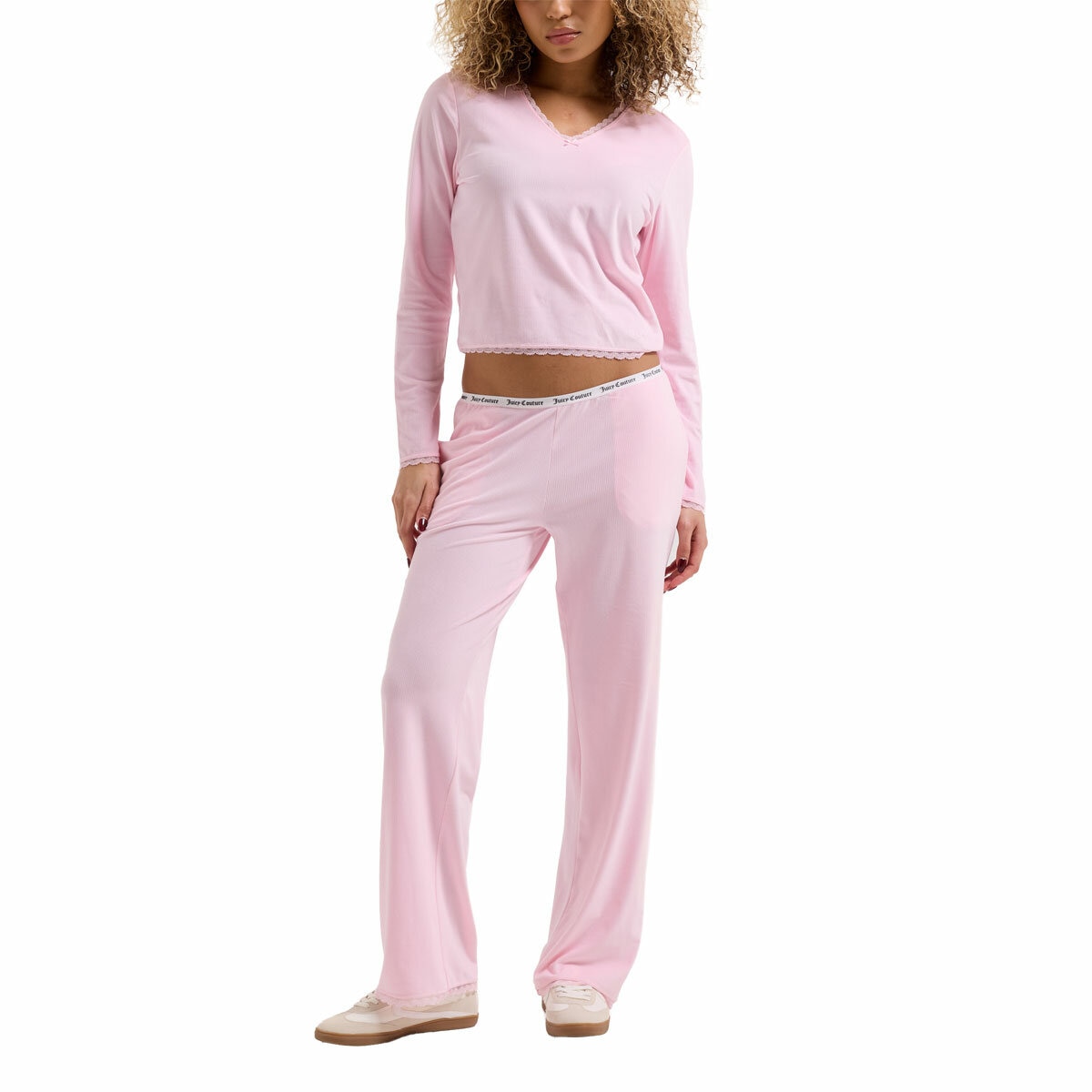 Juicy Couture Ladies 2 Piece Waffle Lounge Set Juicy Couture Ladies 2 Piece Waffle Lounge Set