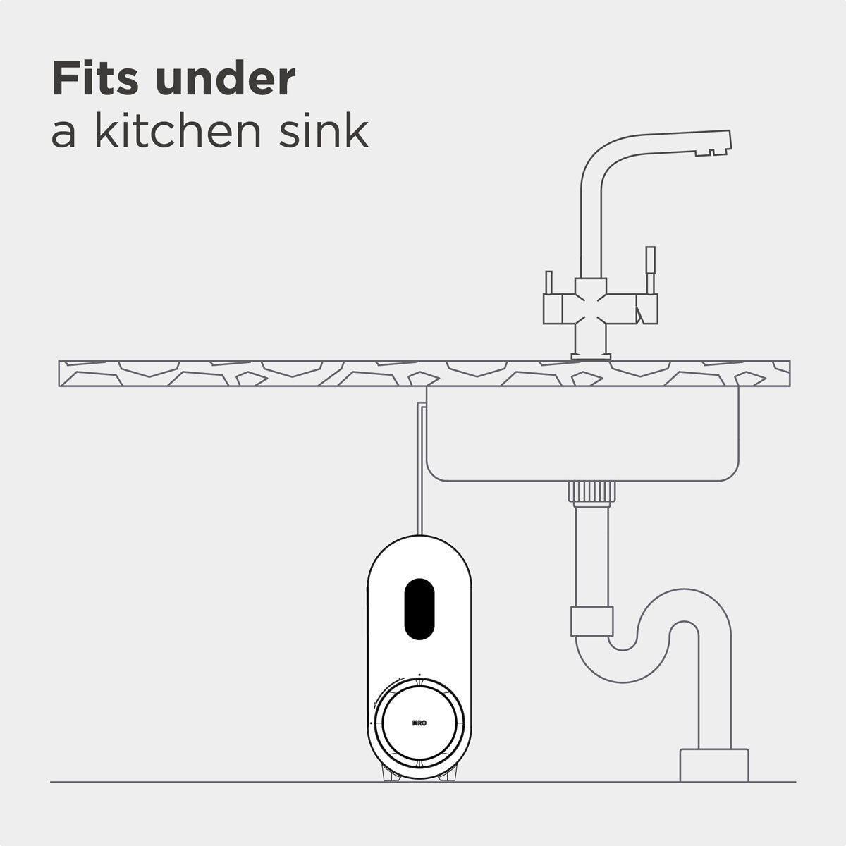 eKUBE Reverse Osmosis (RO) Drinking Water System & 3-Way Gemini Tap
