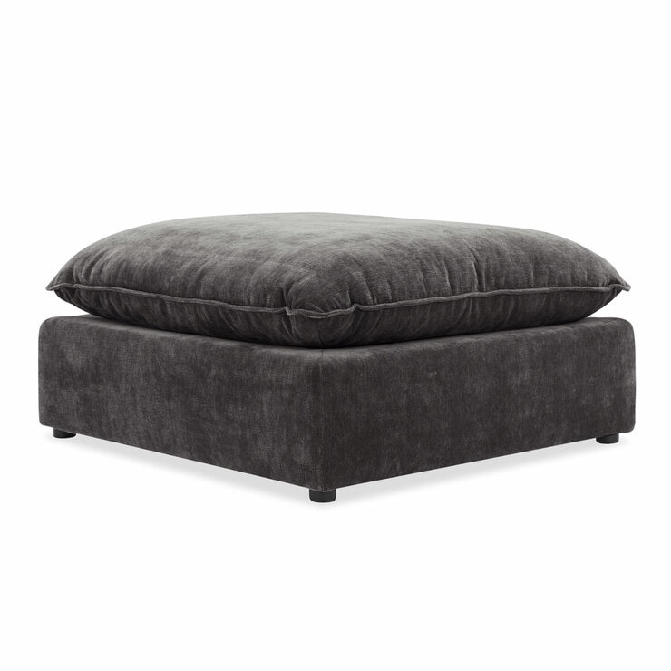 Aiden & Ivy Sereen Dark Grey Fabric Ottoman