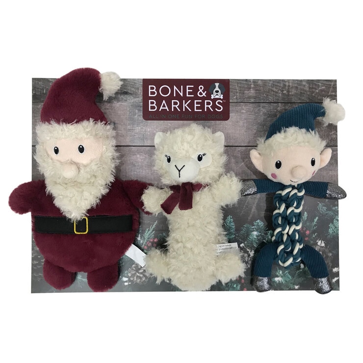 bone & barkers 3 pack dog toy with llama bone & barkers 3 pack dog toy with llama